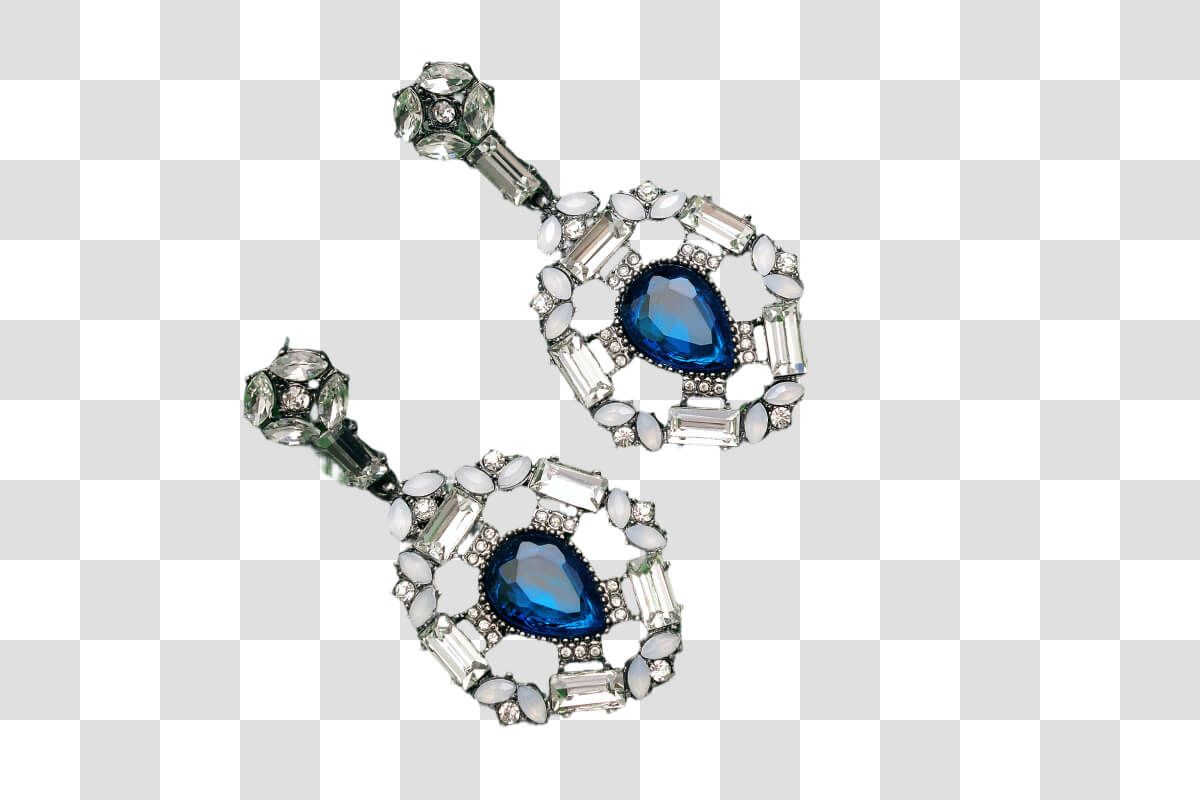 Transparent jewelry cutout after background removal